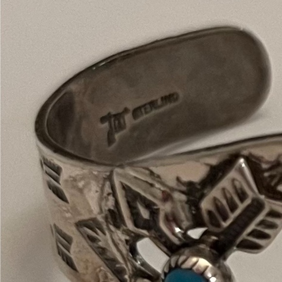 Bell Trading Post Silver and Turquoise Cuff Bracelet - Picture 3 of 9